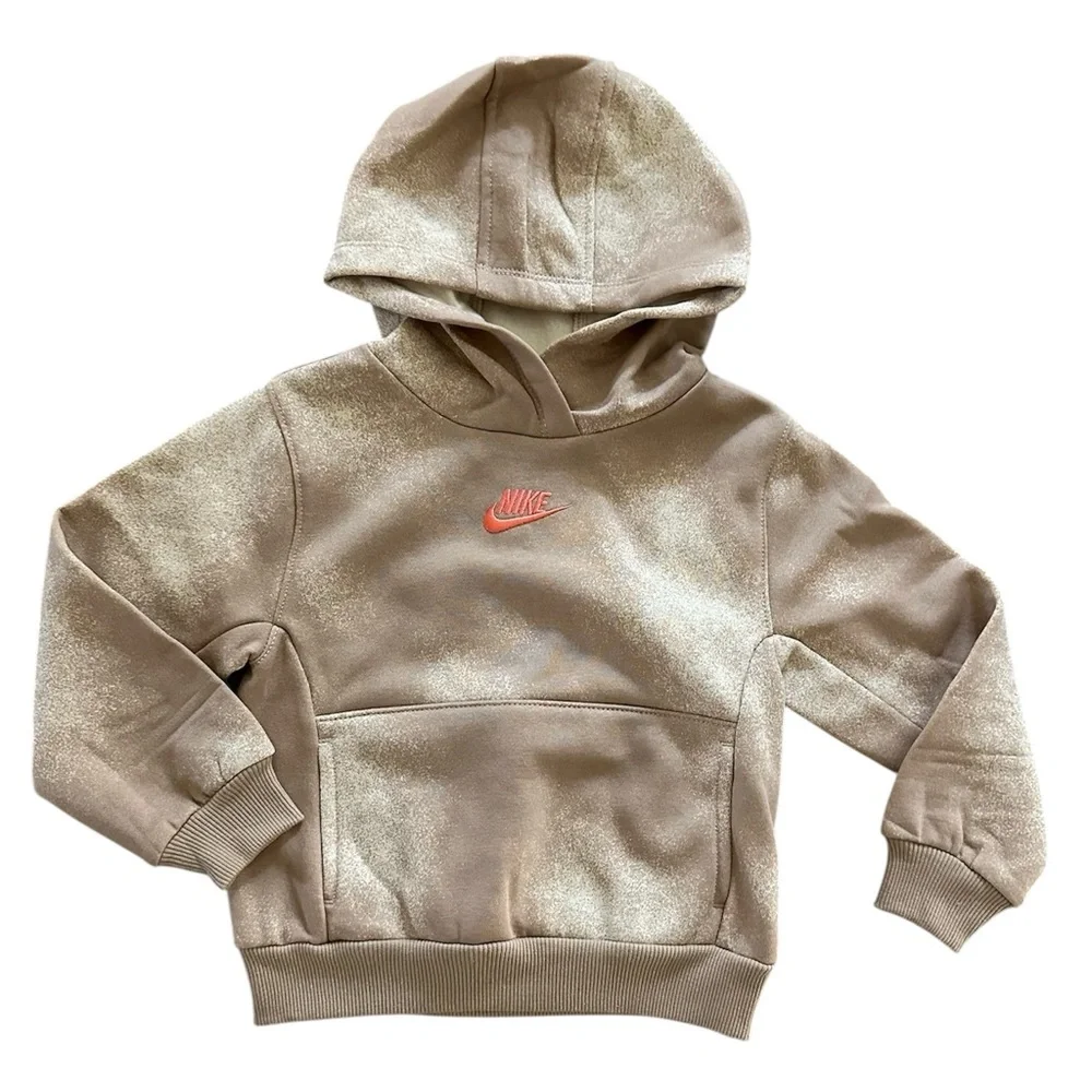 Nike Tan Khaki Logo Hooded Sweatshirt & Joggers Set Boys Size 4T NWT - Picture 2 of 5